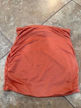 Oh Polly Rust Orange Ruched Mini Skirt
